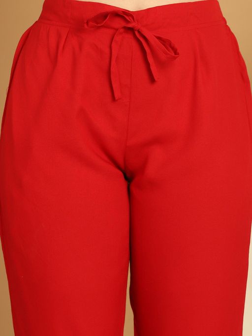 Women Red Kurta with Pant & Dupatta - Image 7